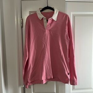 American Eagle Outfitters Pink Polo with White Collar